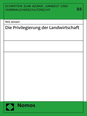cover image of Die Privilegierung der Landwirtschaft
